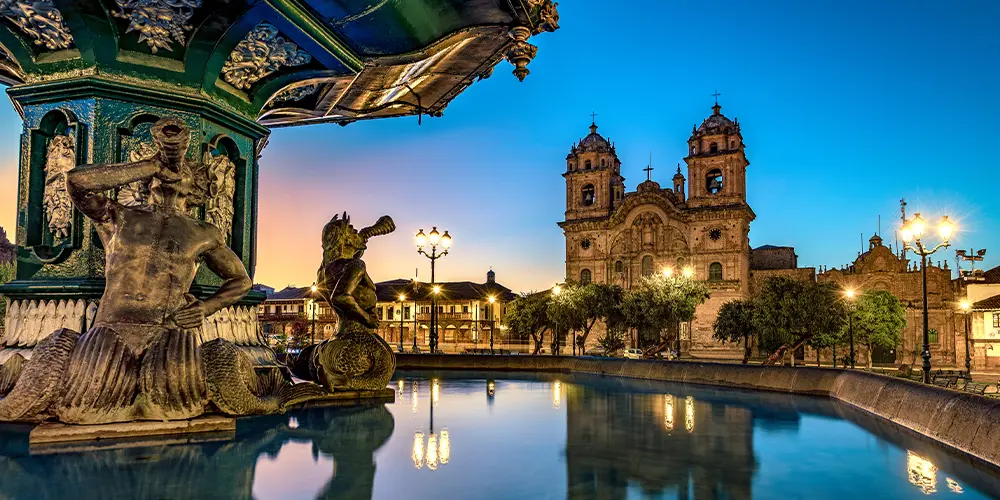 A scenic square of colonial Cusco
